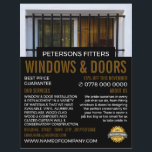 Barred Window, Window & Door Fitter Company Flyer<br><div class="desc">Barred Window,  Window & Door Fitter Company Advertising Flyer by The Business Card Store.</div>