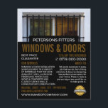 Barred Window, Window & Door Fitter Company Flyer<br><div class="desc">Barred Window,  Window & Door Fitter Company Advertising Flyer by The Business Card Store.</div>