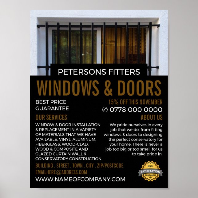 Barred Window, Window & Door Fitter Company Poster (Front)