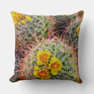 Barrel cactus close up, California Throw Pillow