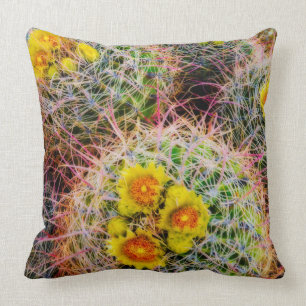 Barrel cactus close up, California Throw Pillow