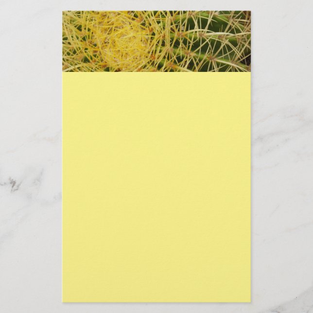 Barrel Cactus Closeup Abstract Nature Photography Stationery (Front)