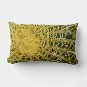 Barrel Cactus Closeup Nature Photography Lumbar Pillow