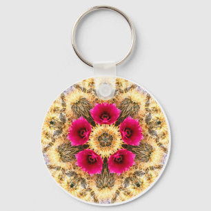 Barrel Cactus Mandala Keychain