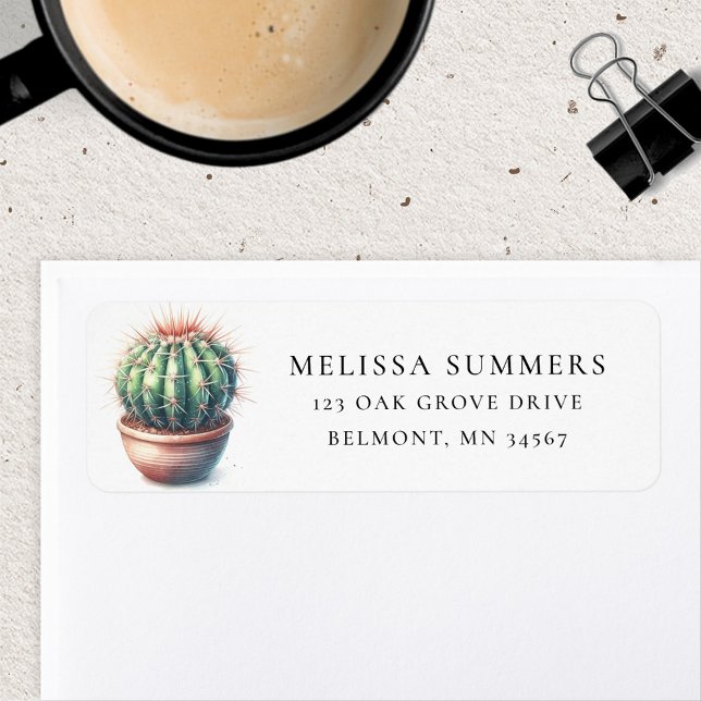 Barrel Cactus Return Address Label (Creator Uploaded)