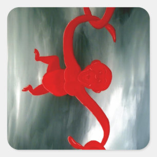 Barrel Full of Monkeys Fun Square Sticker