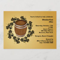 Barrel of Beer Oktoberfest Invitation