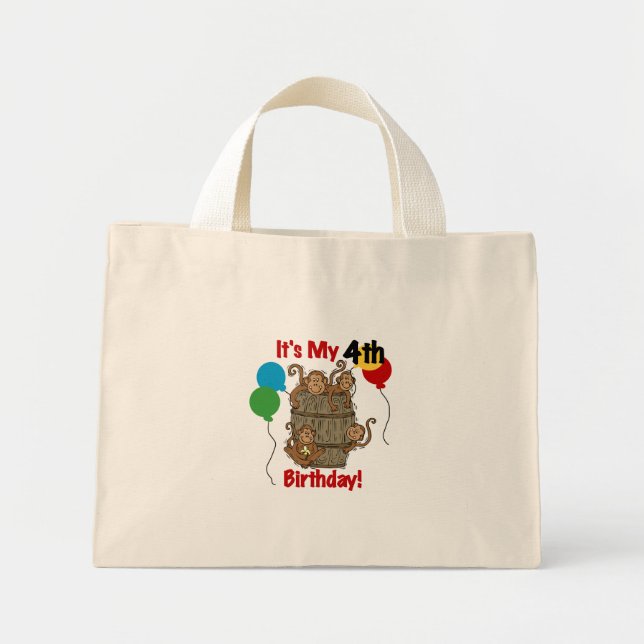 Barrel of Monkeys 4th Birthday Mini Tote Bag (Front)