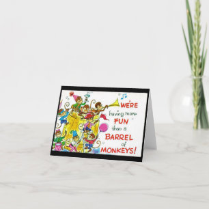 Barrel of Monkeys Fun Note Card