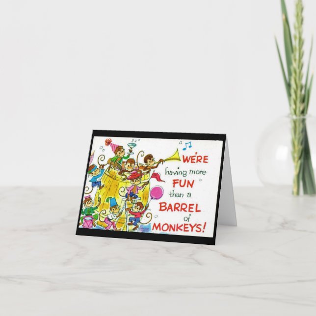 Barrel of Monkeys Fun Note Card (Front)