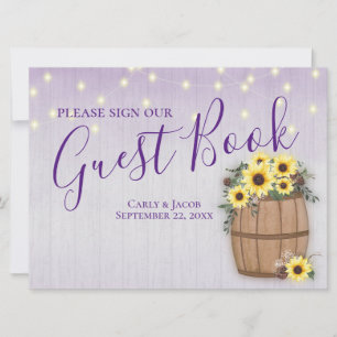 Barrel of Sunflowers Guest Book Sign