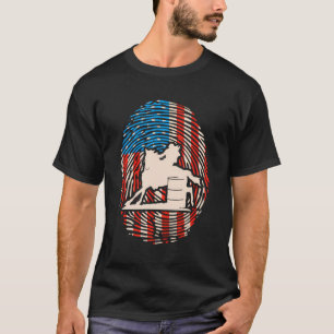 Barrel Race Dna Us American Flag Horse Racer - Bar T-Shirt