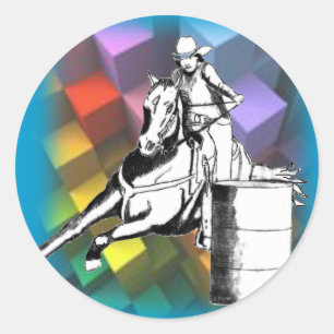 Barrel Racer 102 Classic Round Sticker