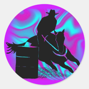 Barrel Racer 203 Classic Round Sticker