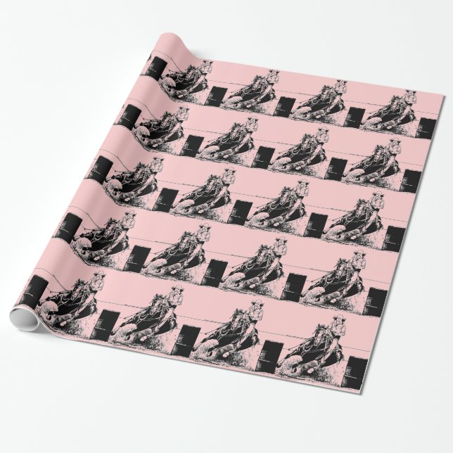 Barrel Racer At Heart Wrapping Paper (Unrolled)