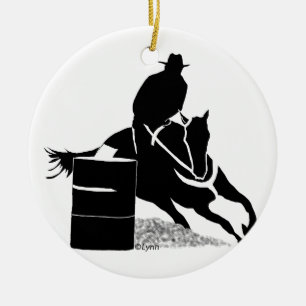 Barrel Racer Ceramic Ornament