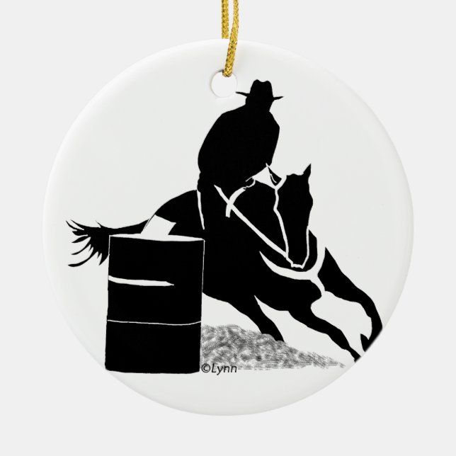 Barrel Racer Ceramic Ornament (Front)