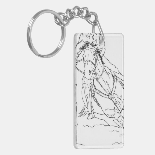 Barrel Racer (customizable) Keychain (Front Left)