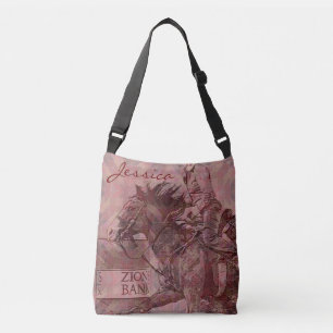 Barrel Racer II (maroon geometric) Crossbody Bag