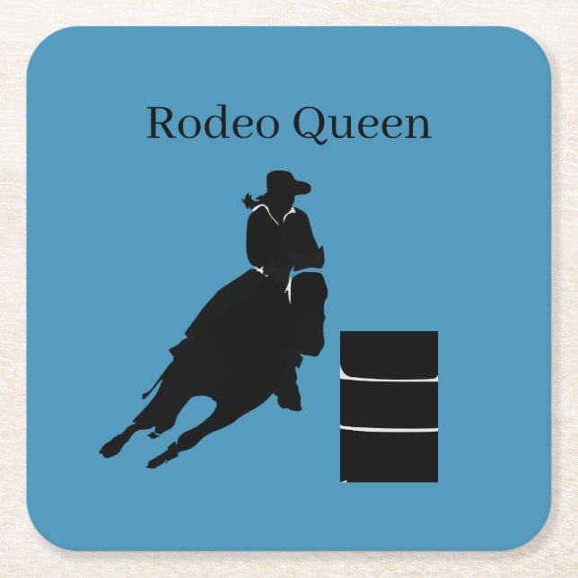 Barrel Racer  Square Paper Coaster (Front)