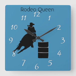 Barrel Racer Square Wall Clock