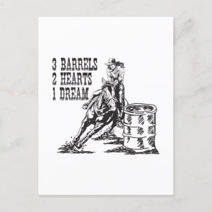 Barrel Racing 3 Barrels 2 Hearts 1 Dream Magnet Postcard