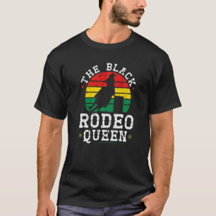 Barrel Racing African American Cowgirl Black Rodeo T-Shirt