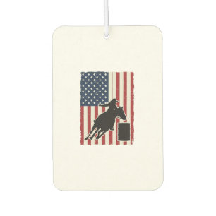 Barrel Racing American Flag Vintage Vector Design_ Air Freshener