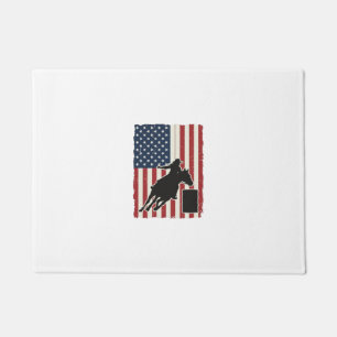 Barrel Racing American Flag Vintage Vector Design_ Doormat