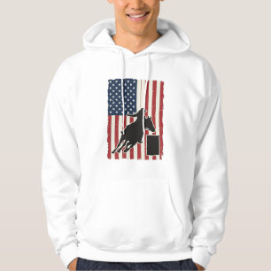 Barrel Racing American Flag Vintage Vector Design_ Hoodie