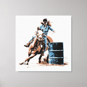 Barrel Racing Canvas Print