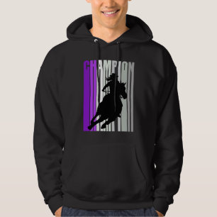 Barrel Racing Champion Horse Riding Purple Cowgirl Hoodie