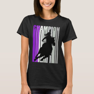 Barrel Racing Champion Horse Riding Purple Cowgirl T-Shirt