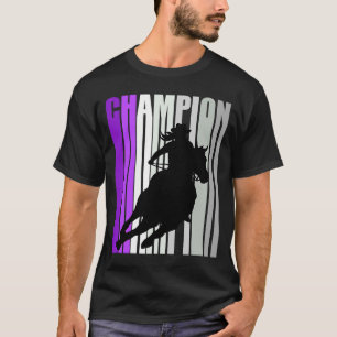 Barrel Racing Champion Horse Riding Purple Cowgirl T-Shirt