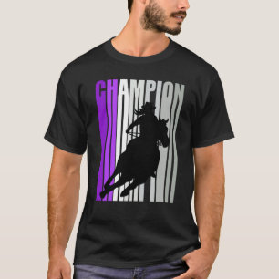 Barrel Racing Champion Horse Riding Purple Cowgirl T-Shirt