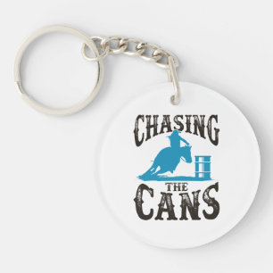 Barrel Racing Chasing the Cans Keychain