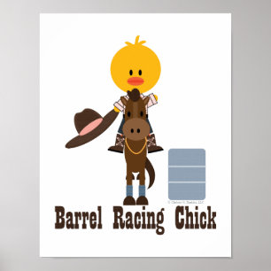 Barrel Racing Chick Poster