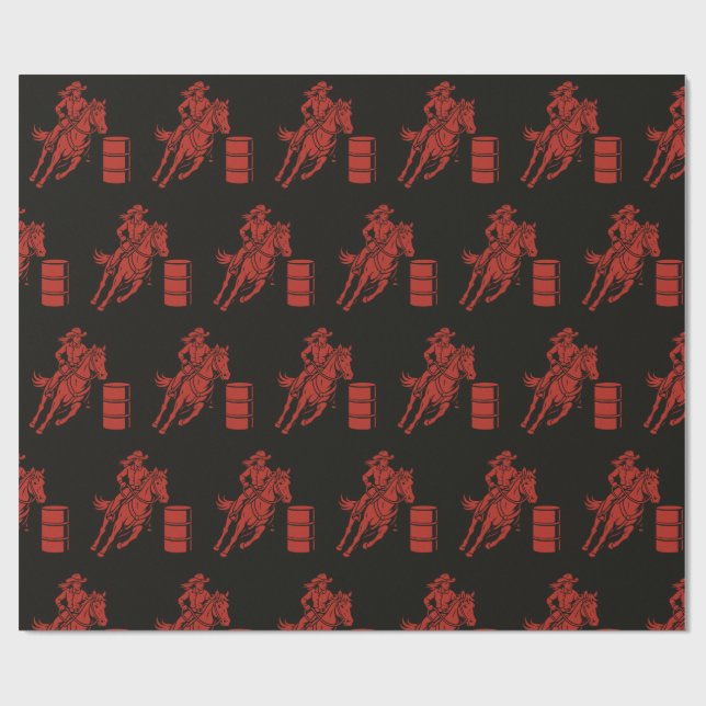 Barrel racing cowgirl- gift wrap (Flat)