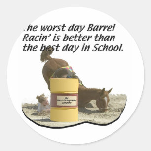 Barrel Racing - Crash V School Classic Round Sticker