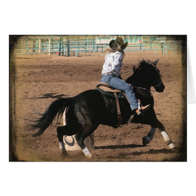 Barrel Racing Faux Vintage (Front Horizontal)