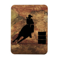 Barrel Racing Girl Silhouette on a Grunge Texture