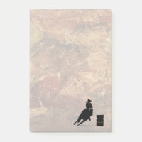 Barrel Racing Girl Silhouette on a Grunge Texture