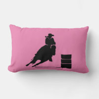 Barrel Racing Girl Silhouette on a Pink Background