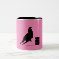 Barrel Racing Girl Silhouette on Pink Backdrop