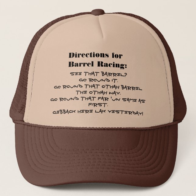 Barrel Racing - Girls - Directions Trucker Hat (Front)
