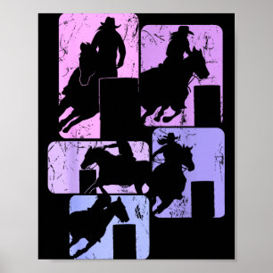 Barrel Racing Horse Barrel Racer Rodeo Cowgirl Wom Poster