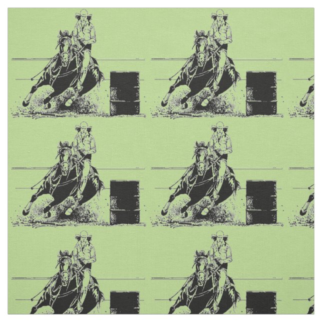 Barrel Racing Horse Fabric (Swatch)