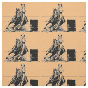 Barrel Racing Horse Fabric