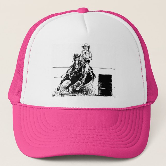 Barrel Racing Horse Trucker Hat (Front)