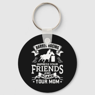 Barrel Racing Horseback Riding Horse Racer Rider R Keychain
